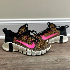 Women’s 8.5 Nike Free Metcon 3 Leopard Print